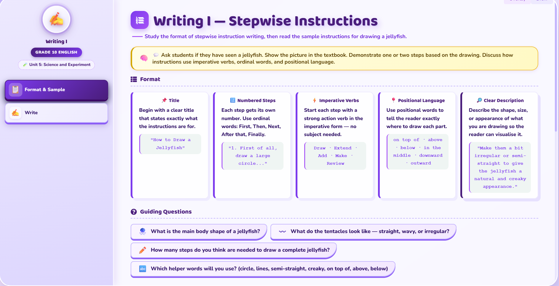 Writing I : instruction writing
