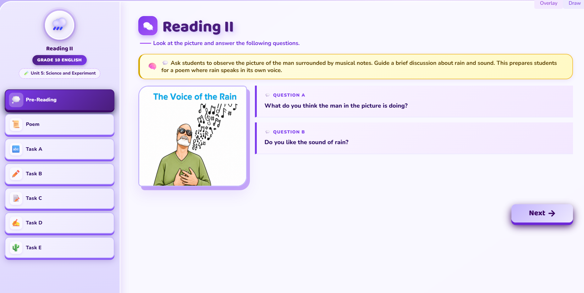 Reading II : The Voice of the Rain