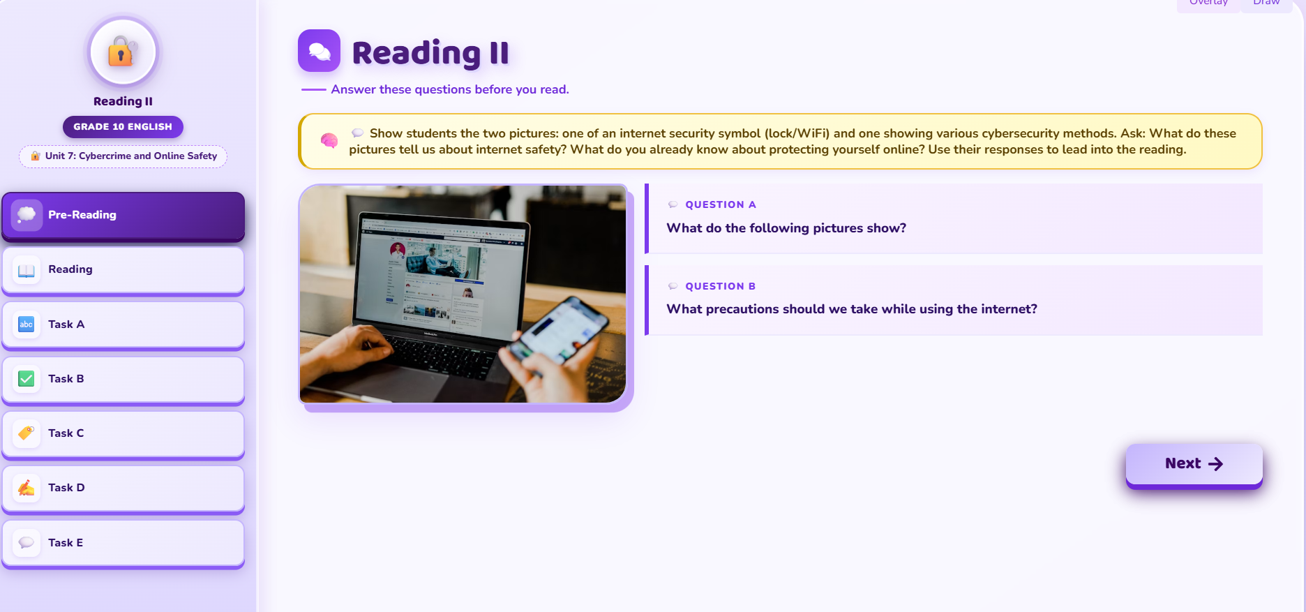 Reading II : Cyber Security: Basic Internet safety tips