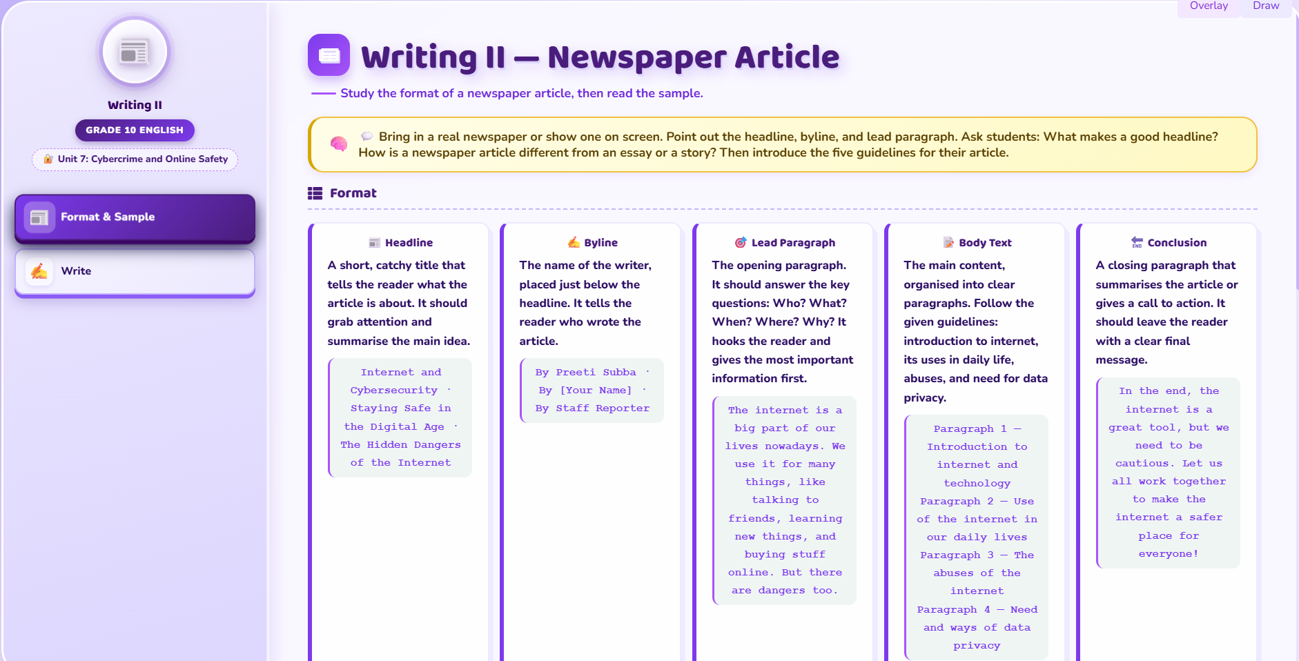 Writing II : Writing newspaper article