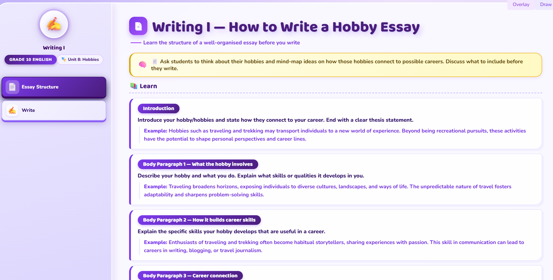 Writing I : essay