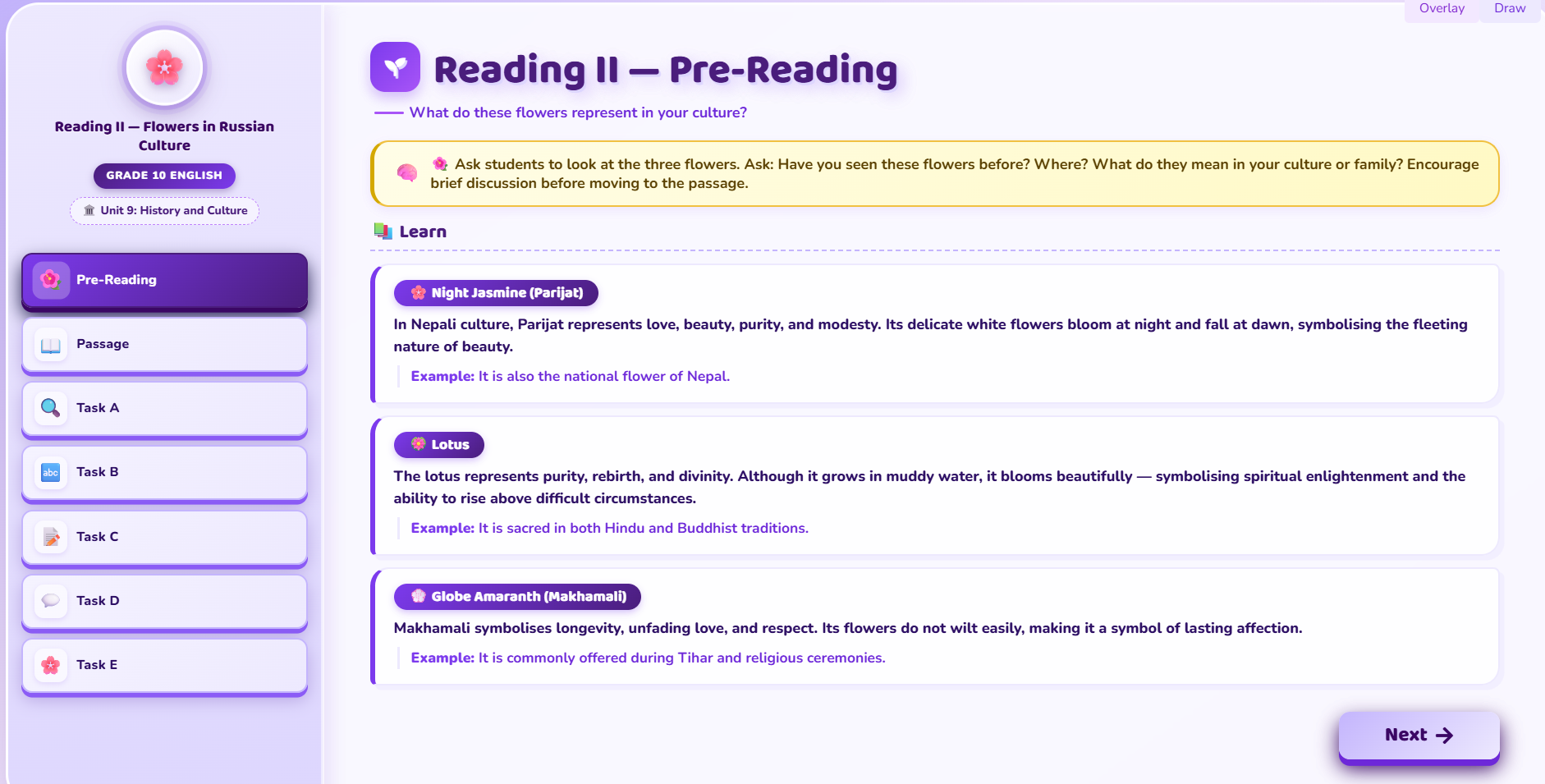 Reading II : Flowers in Russian Culture