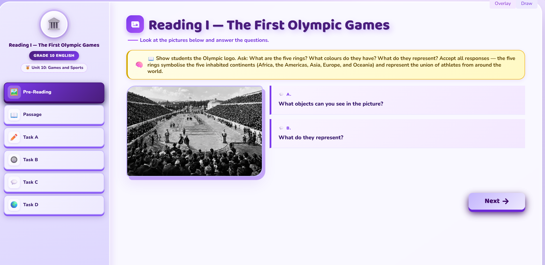 Reading I : The First Olympic Games