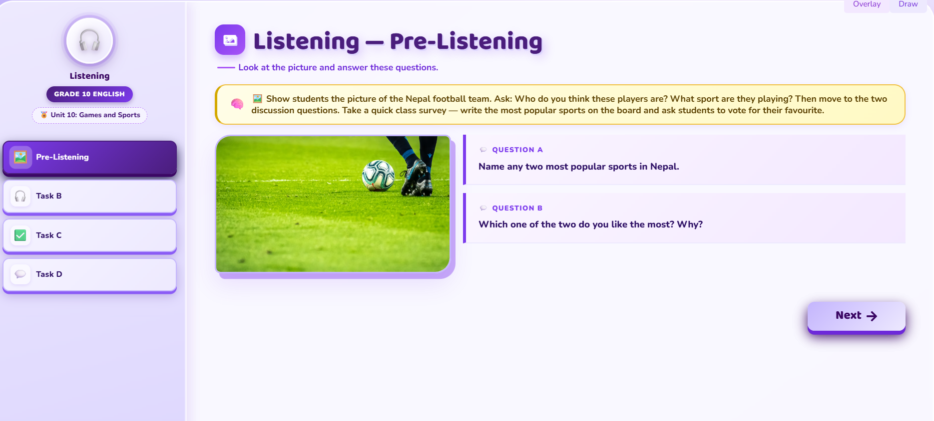 Listening: Sports news