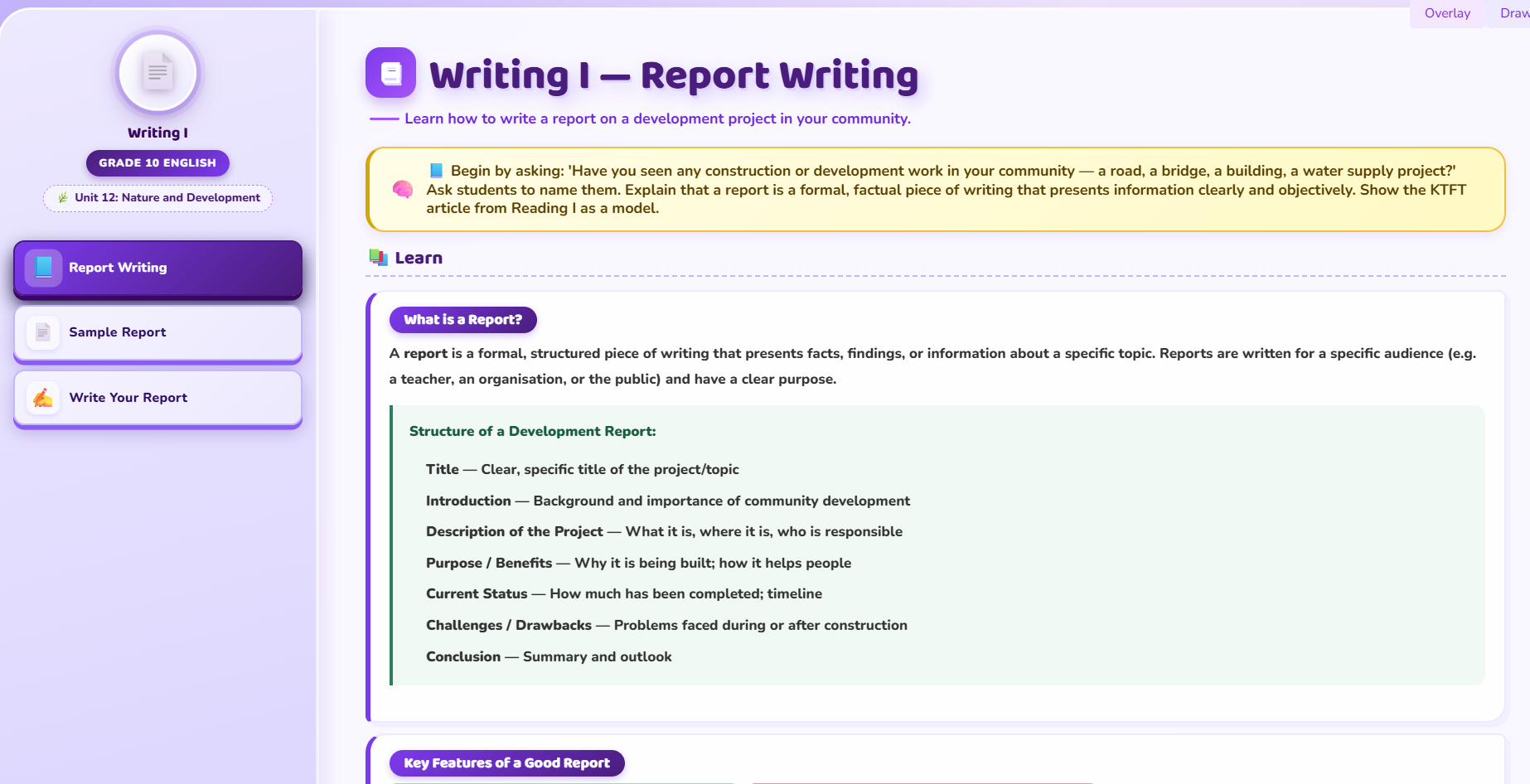 Writing I : Recipe Writing