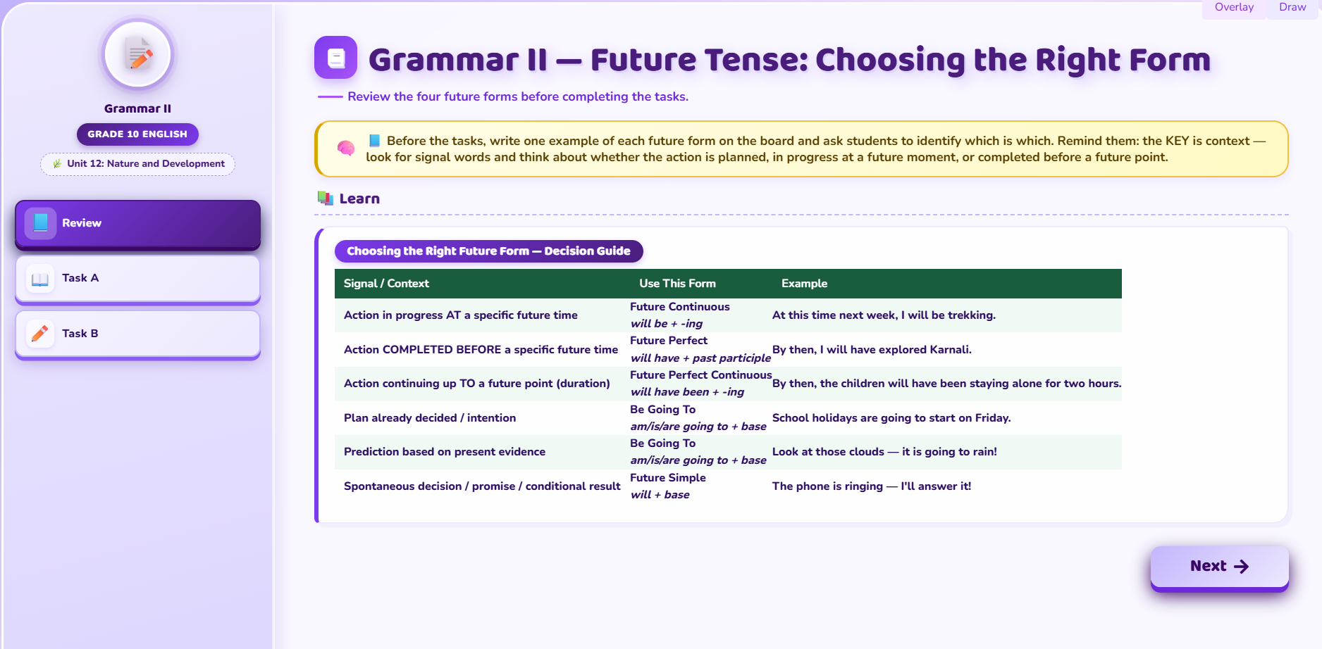 Grammar II: Present Continuous tense