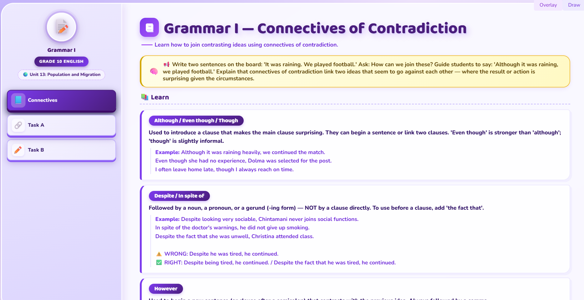 Grammar I: connectives of contradiction