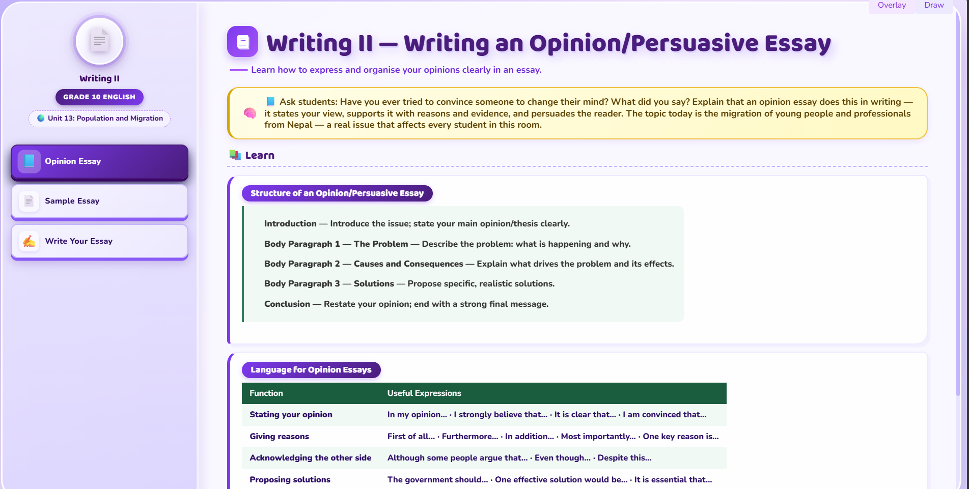 Writing II : Essay writing