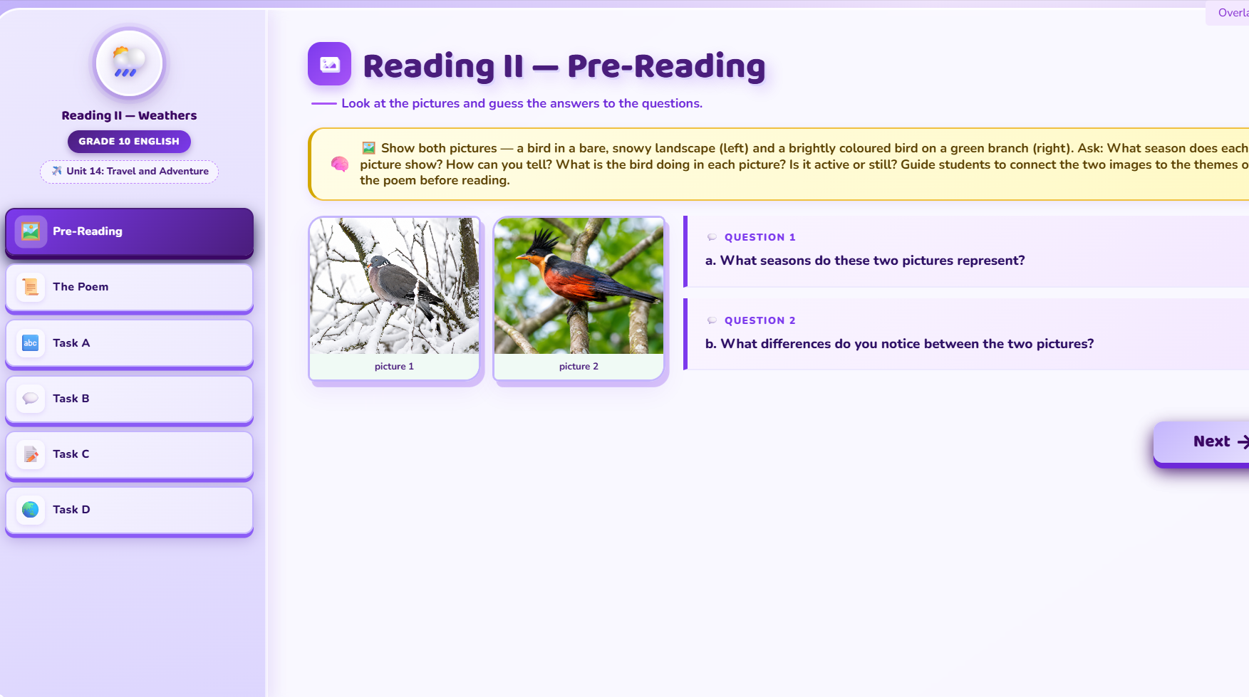 Reading II : Weathers