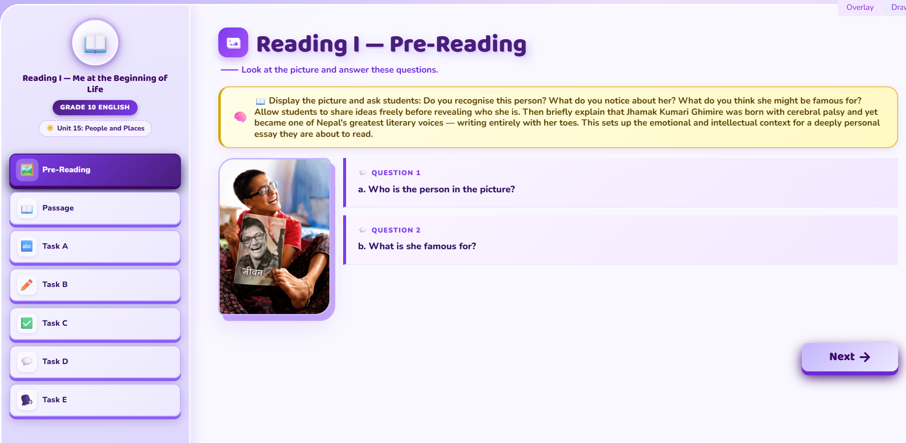 Reading I : People and Places