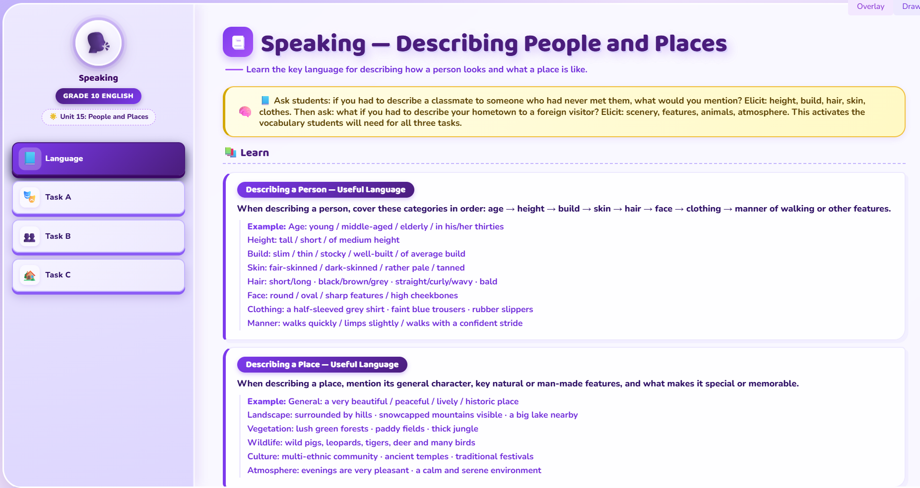 Speaking : about village