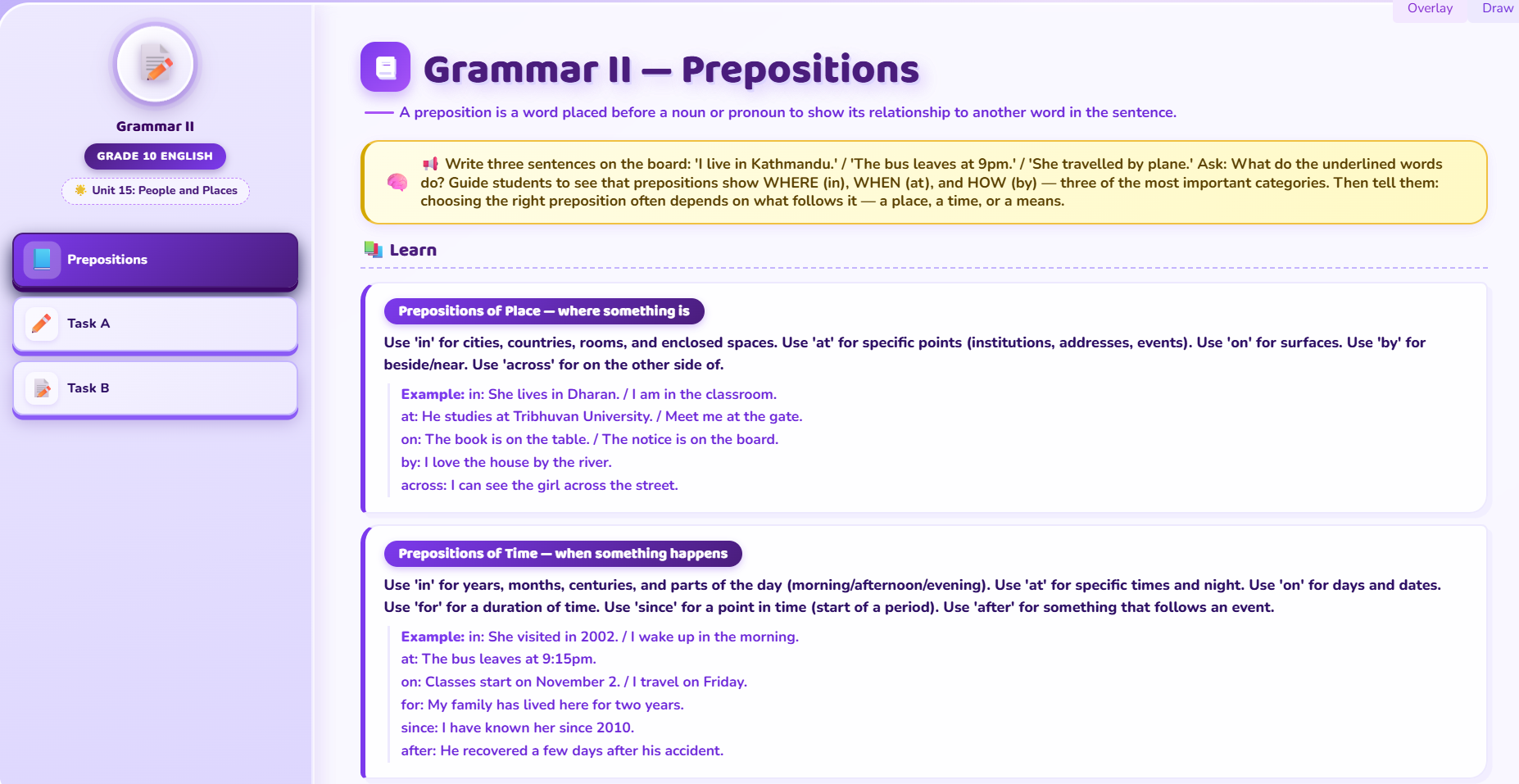 Grammar II : Preposition