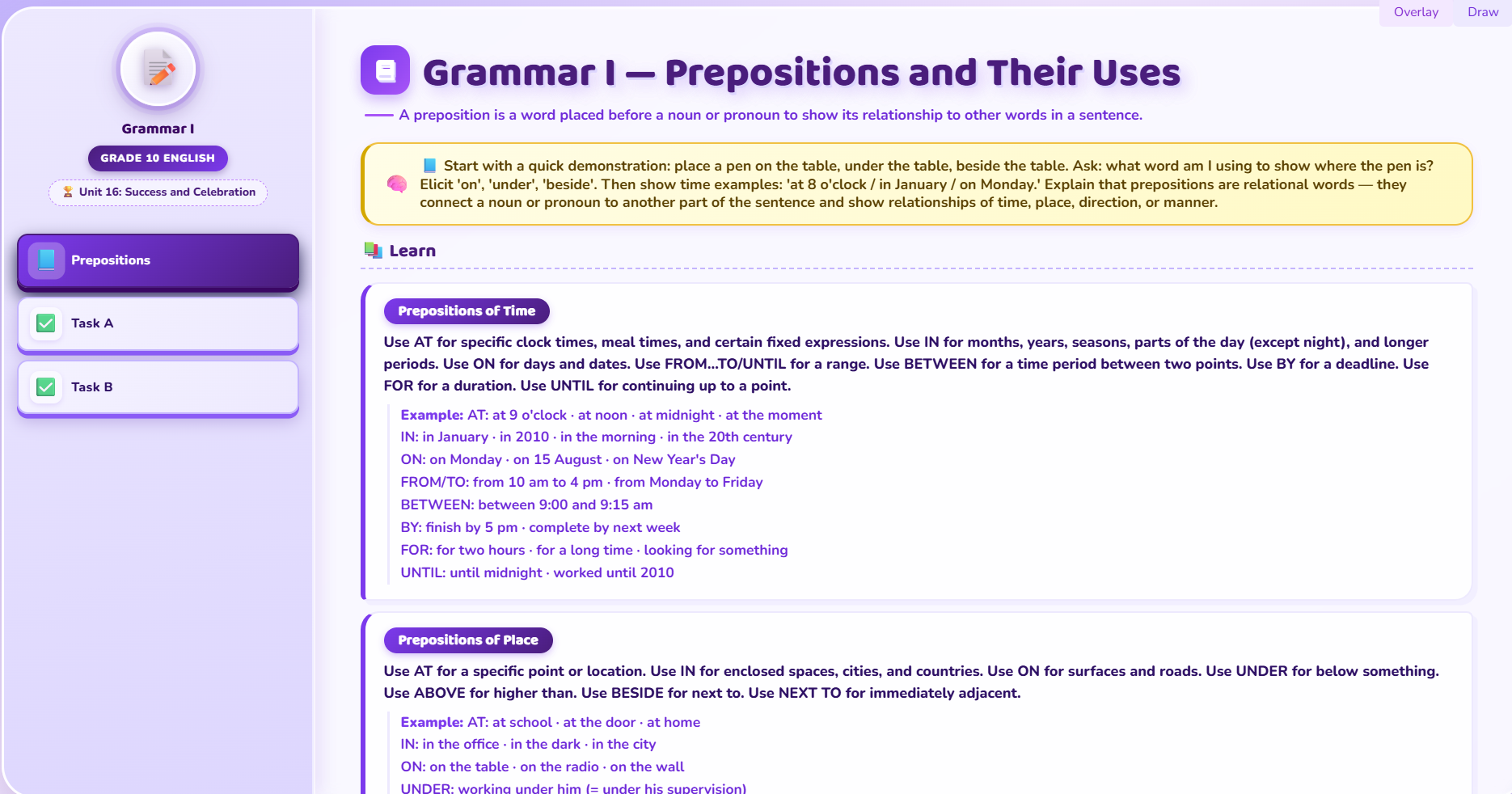 Grammar I: Preposition