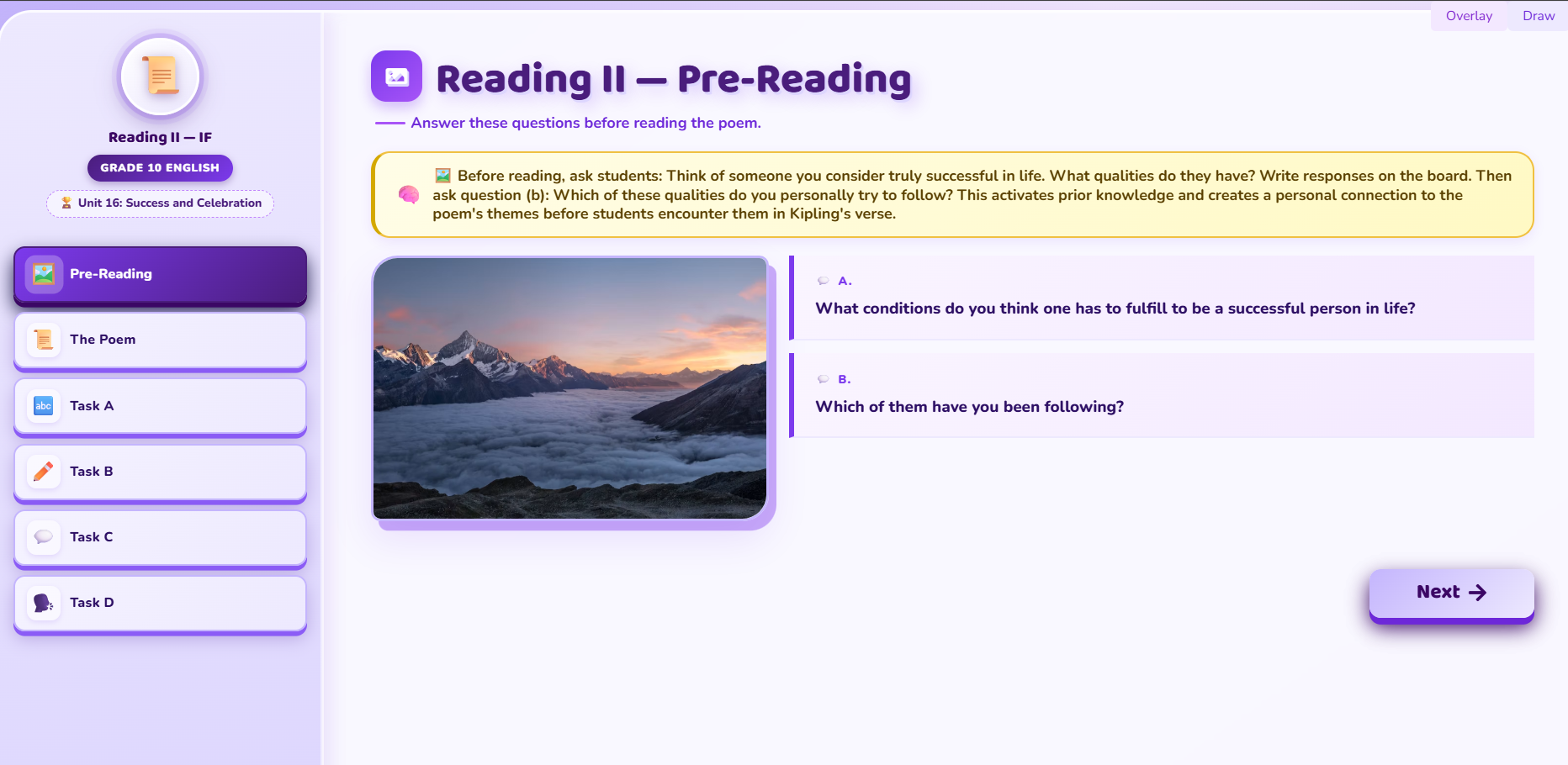 Reading II : Poem: If