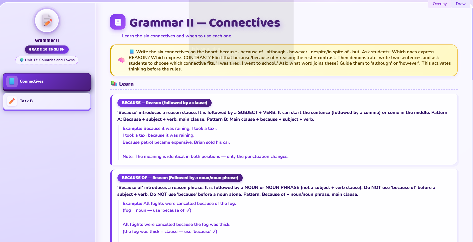 Grammar II : Connectives