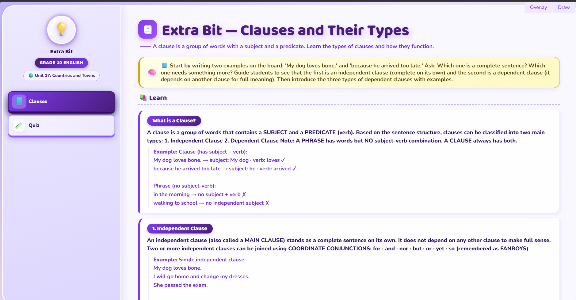Extra bit : Clauses and its types