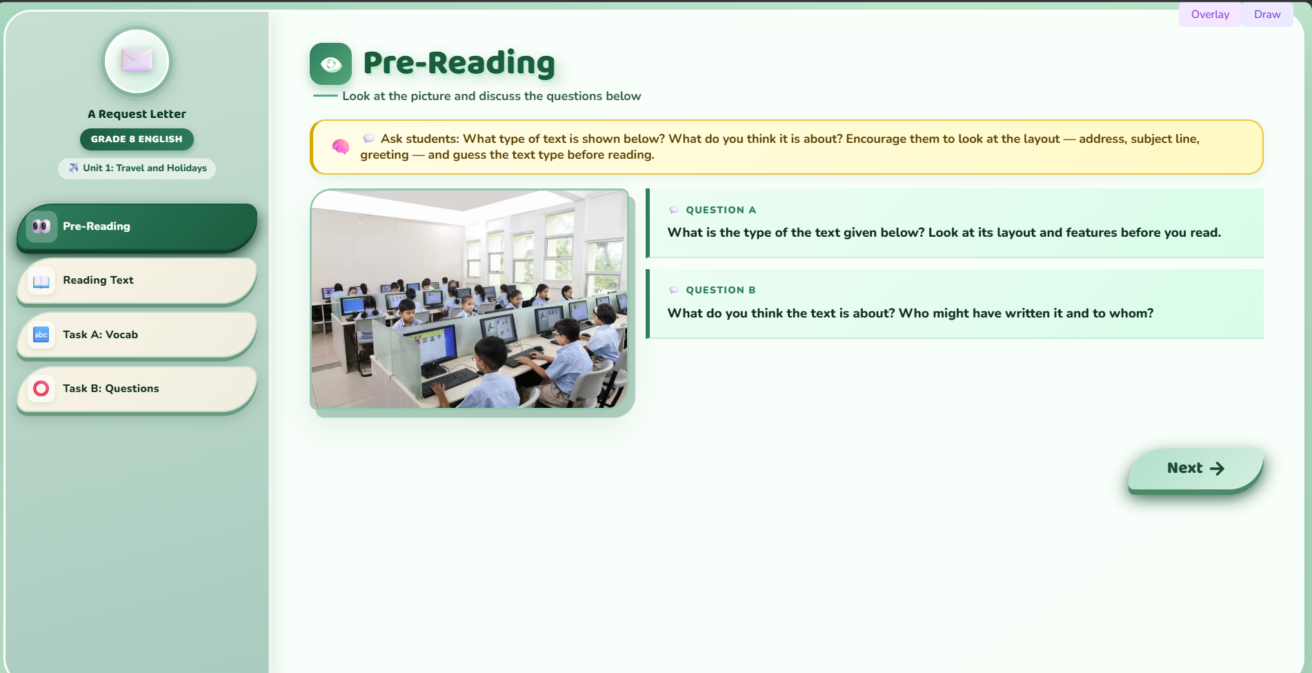 Reading II: A Request Letter