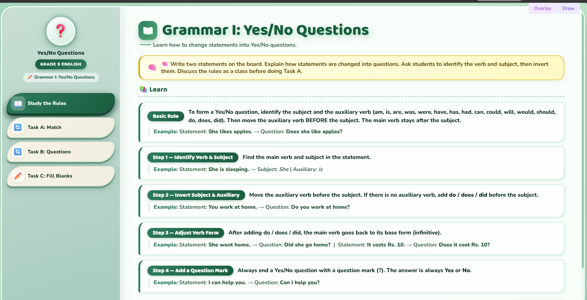 Grammar I: Yes/No question