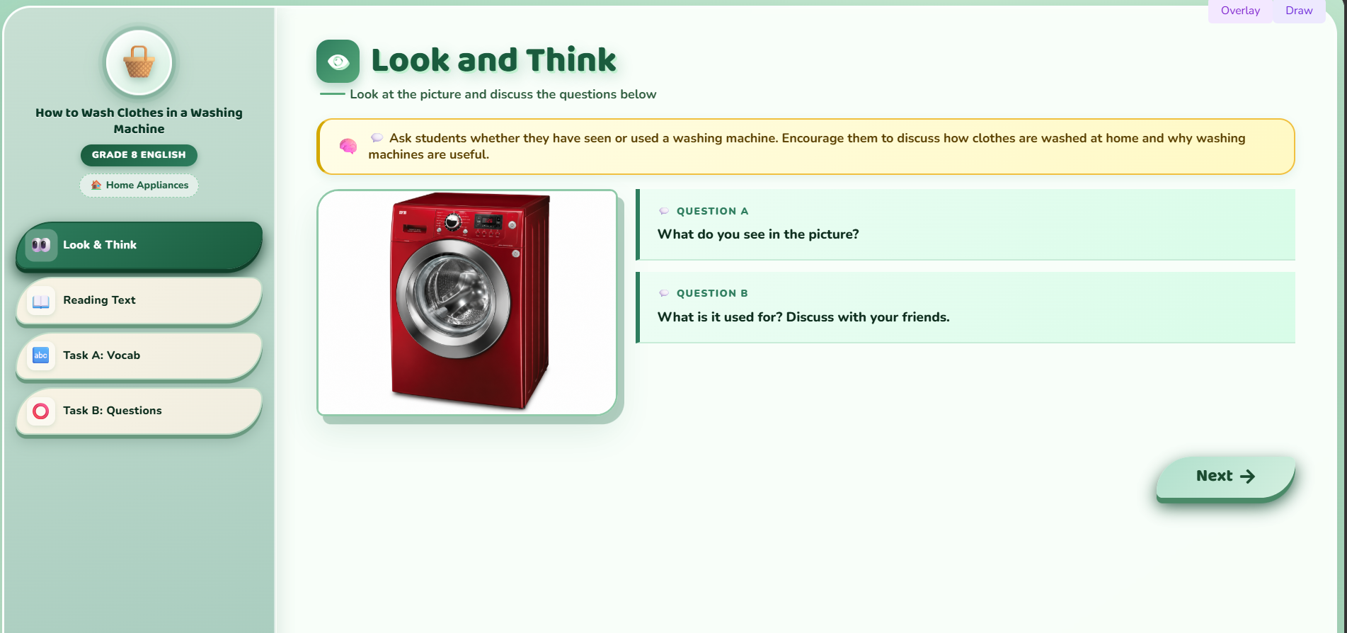 Reading II: How to Wash Clothes in a Washing Machine