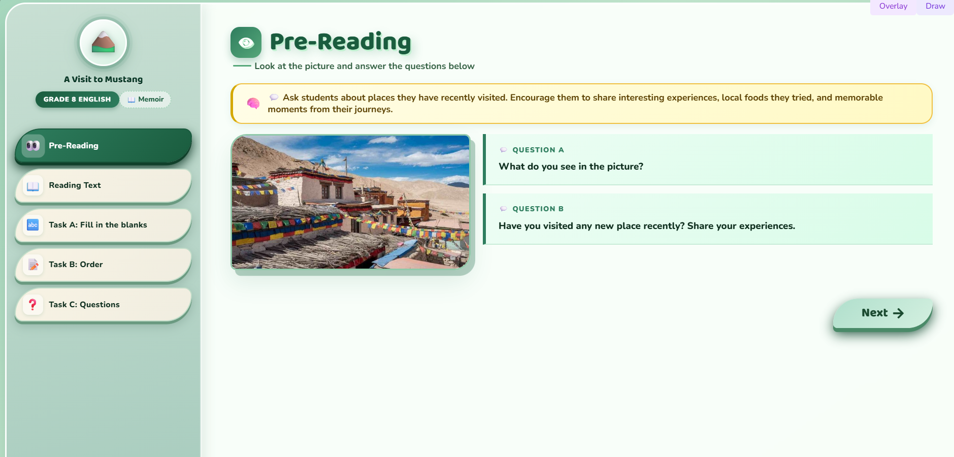 Reading I: A Visit to Mustang