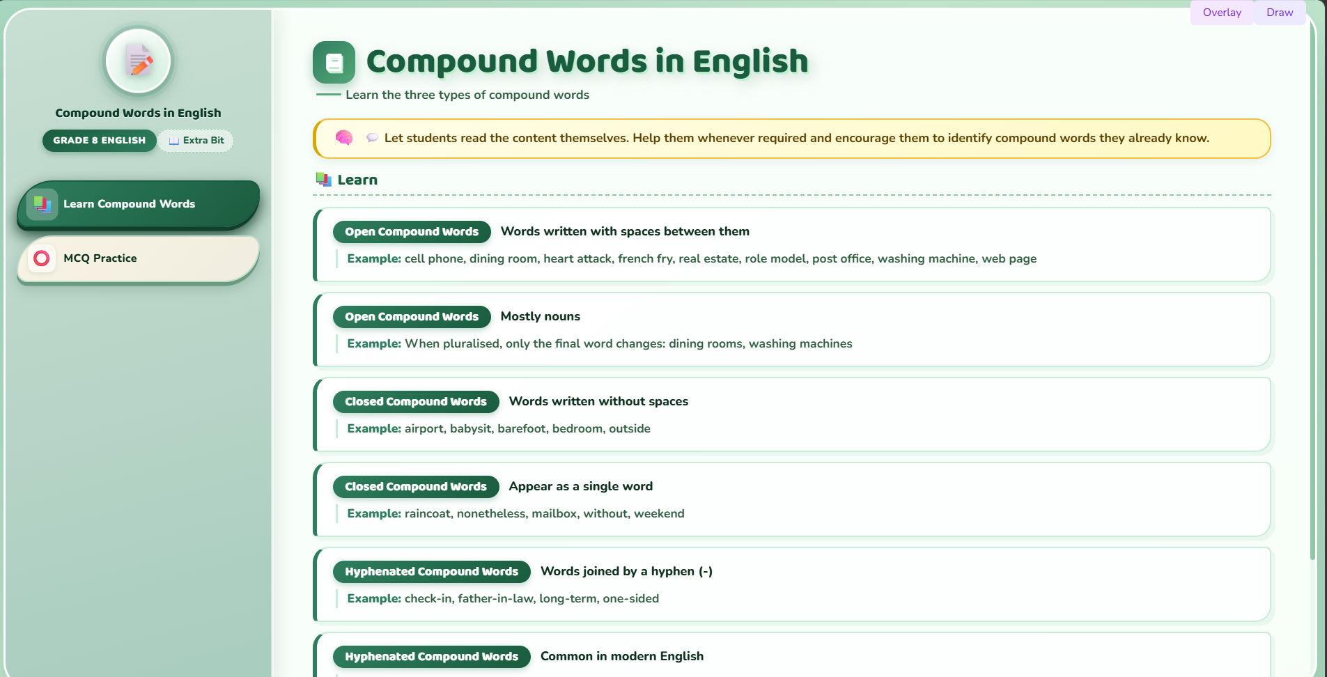 Extra Bit : Compound words in English.
