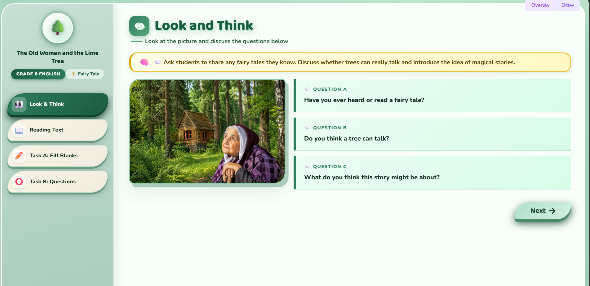 Reading I: The Old Woman and the Lime Tree