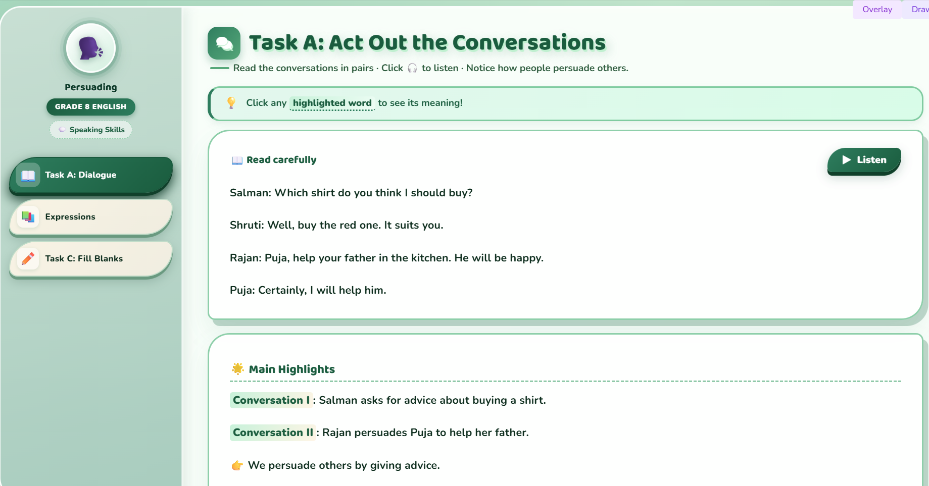 Speaking: Persuading