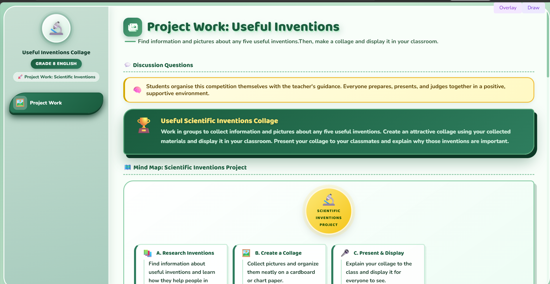 Project work : Making a collage out of useful inventions