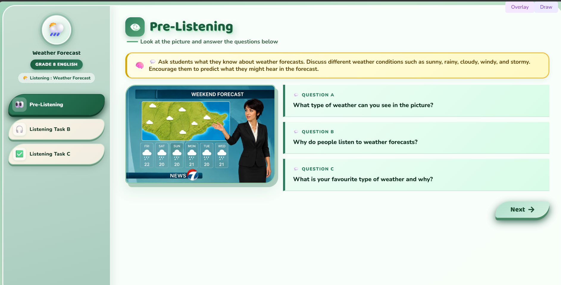Listening : Weather Forecast