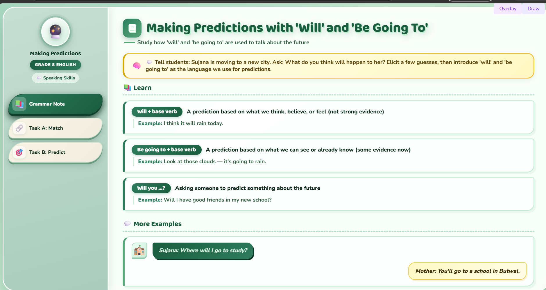 Speaking : Making Predictions