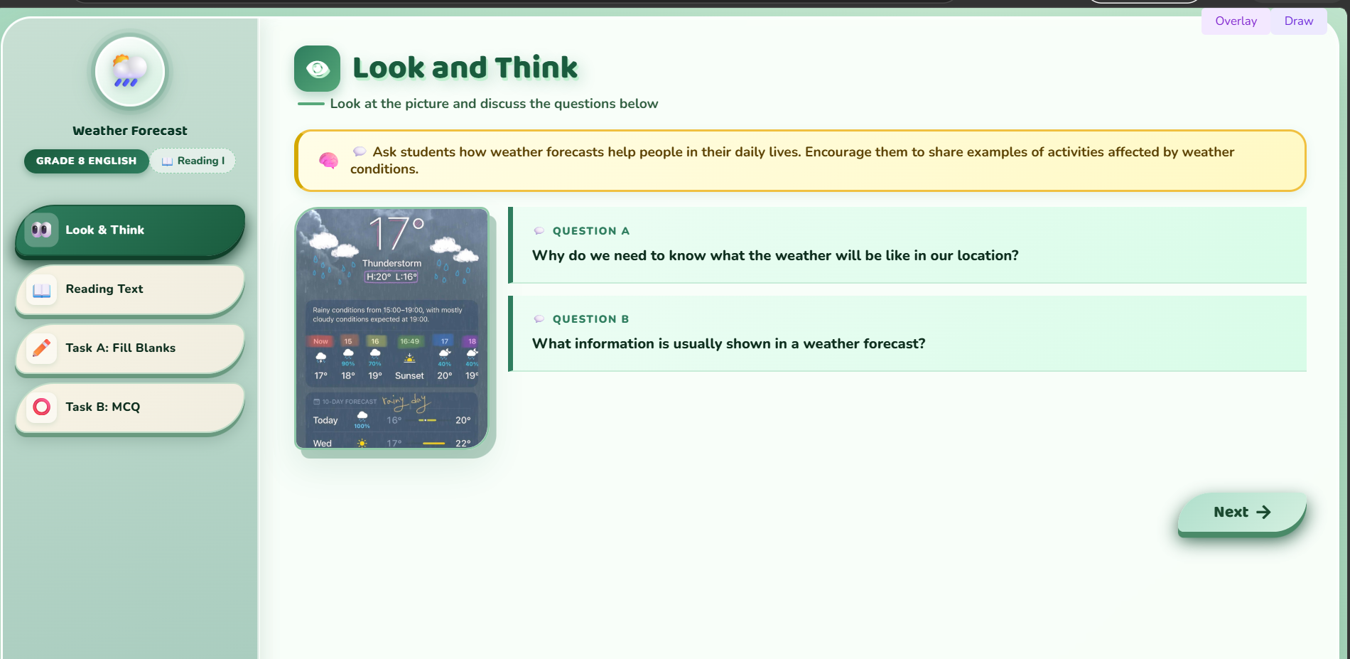 Reading I: Weather Forecast