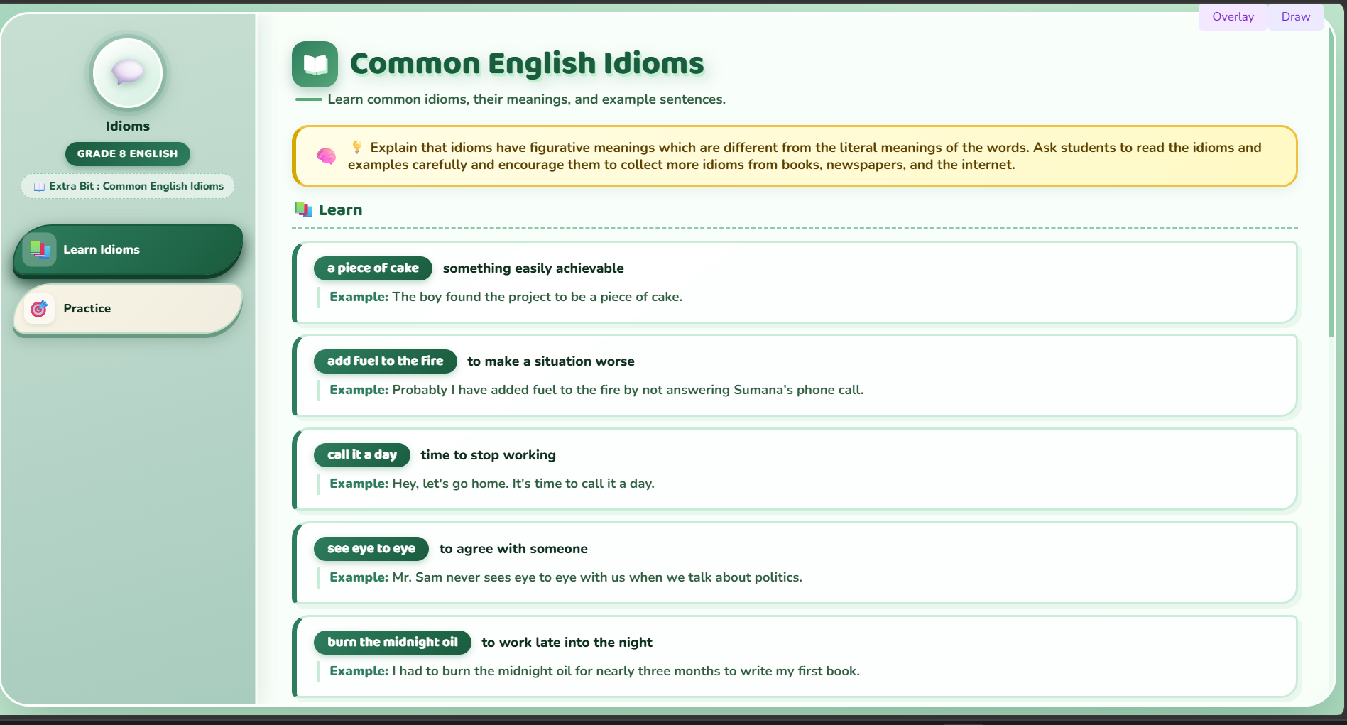 Extra bit : Idioms