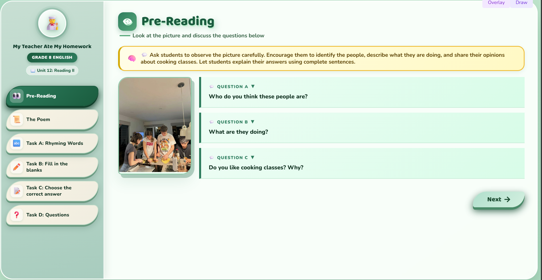 Reading II: The Teacher Ate my Homework