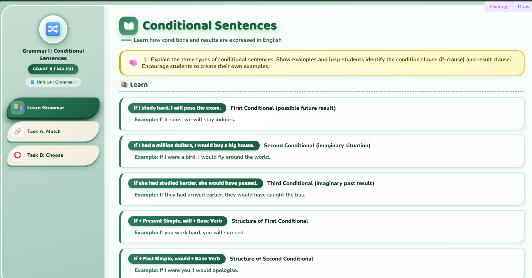 Grammar I: Type1, Type 2 and Type 3 conditional