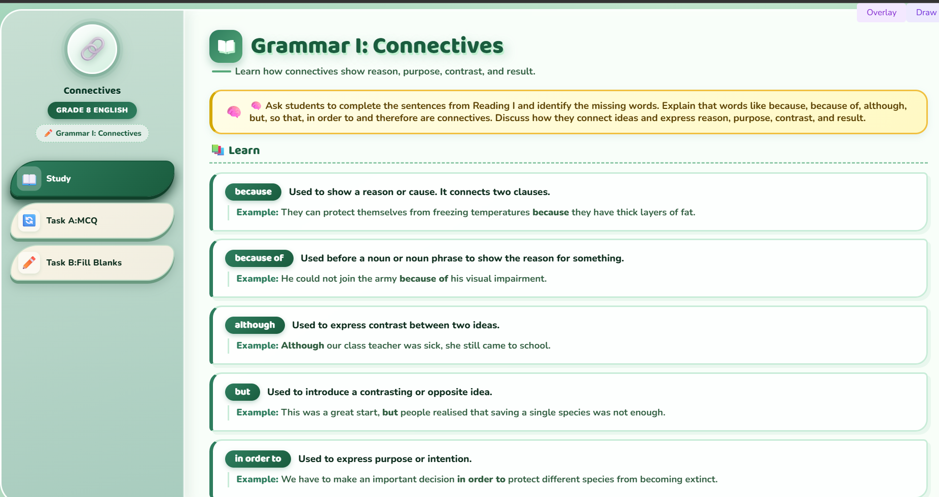 Grammar I: Connectives