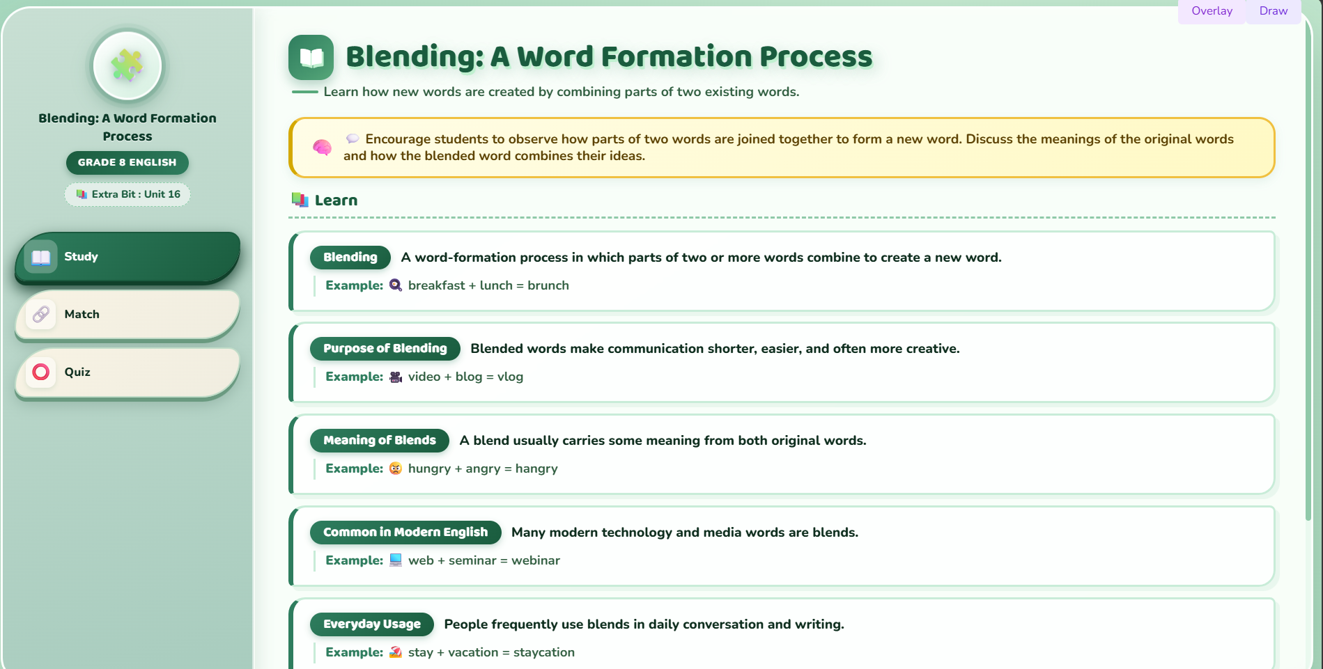 Extra bit : Blending: a word-formation process