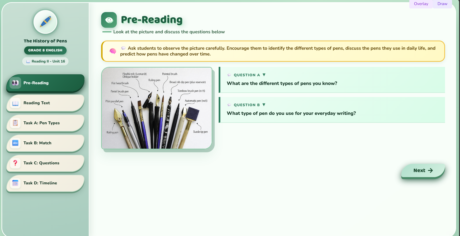 Reading II: The History of Pens