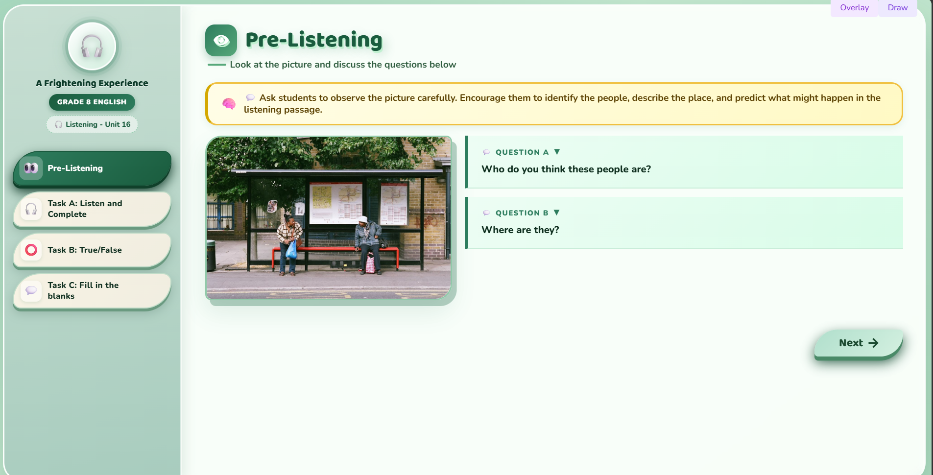 Listening: Narrating an event