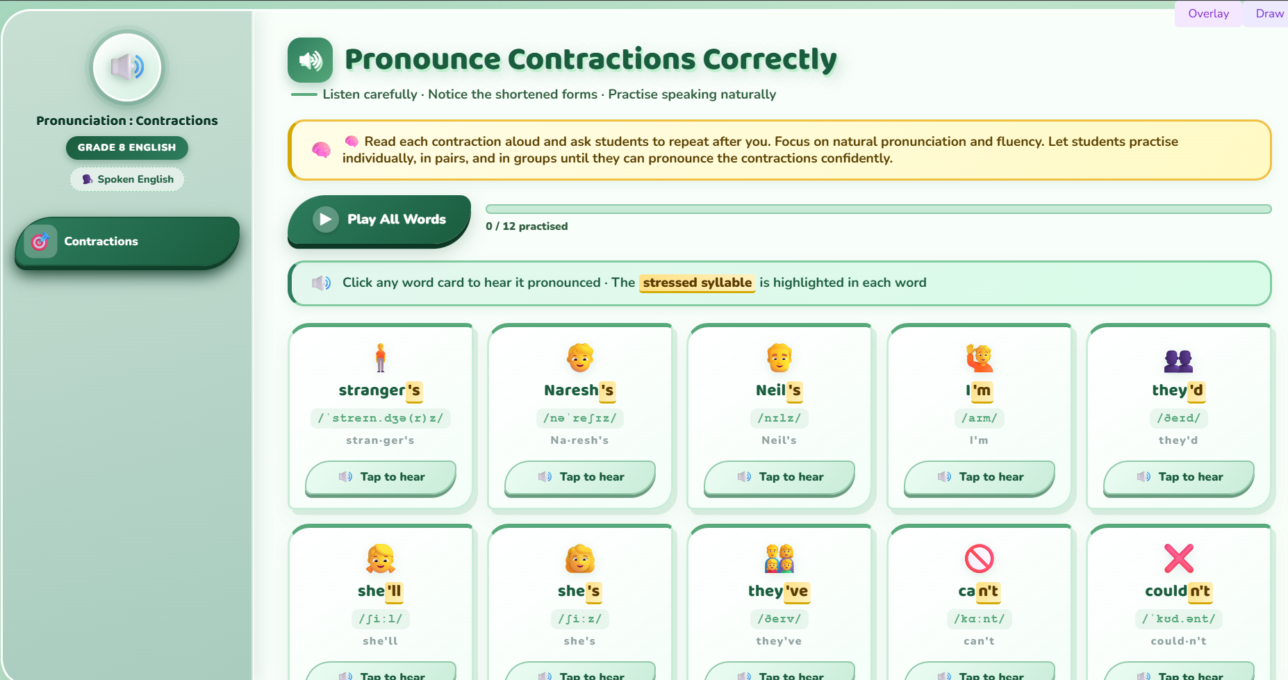 Pronunciation: Contractions