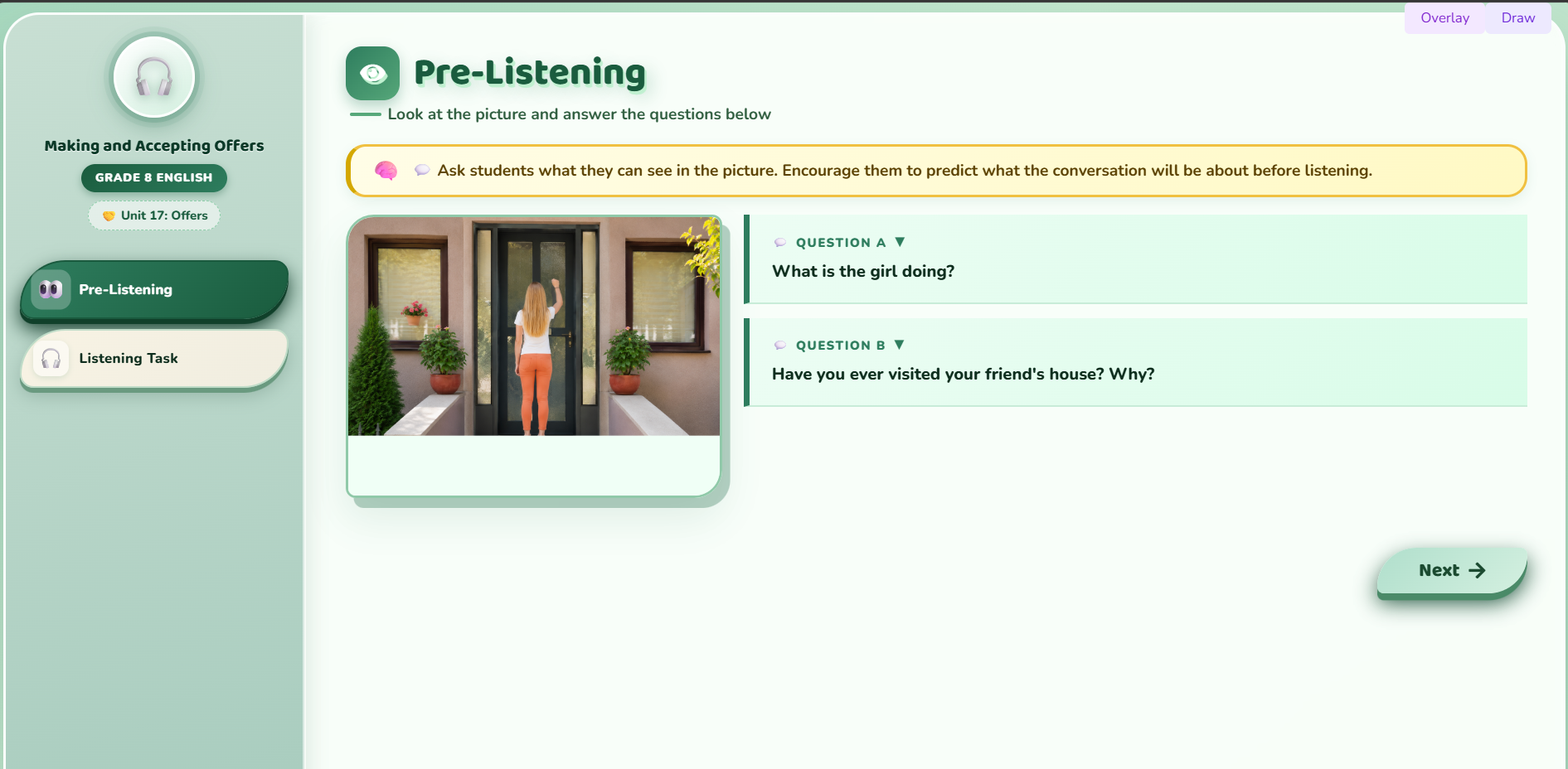 Listening: Making and accepting offers