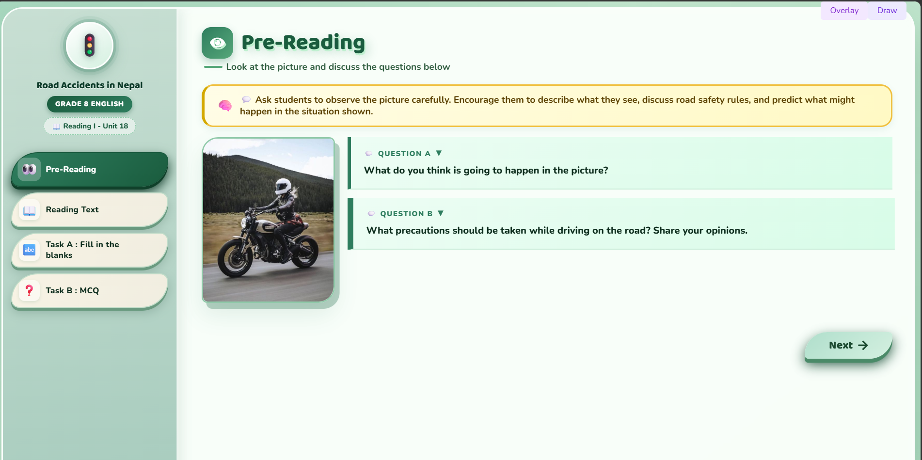 Reading I: Road accidents in Nepal