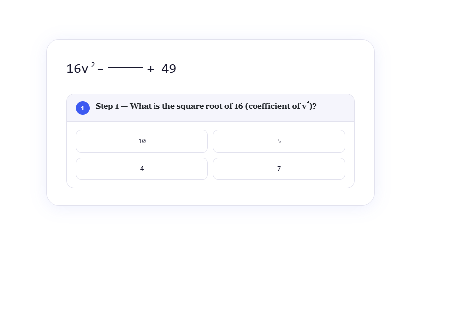 Factorization of trinomial expressions reducible to perfect square