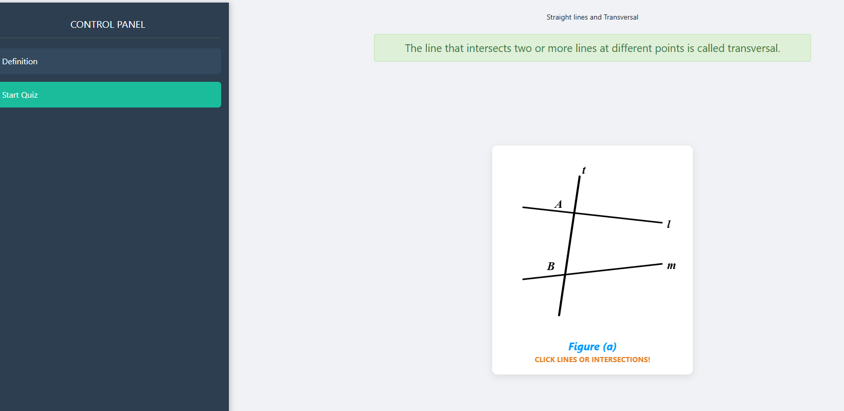 Straight lines and Transversal